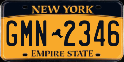 NY license plate GMN2346