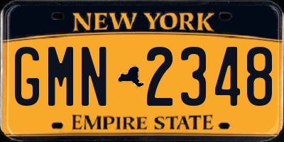 NY license plate GMN2348