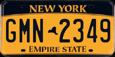 NY license plate GMN2349