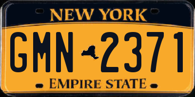 NY license plate GMN2371
