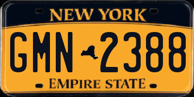 NY license plate GMN2388