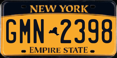 NY license plate GMN2398