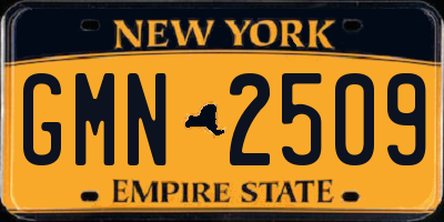 NY license plate GMN2509