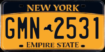 NY license plate GMN2531