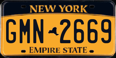 NY license plate GMN2669