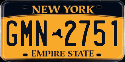 NY license plate GMN2751