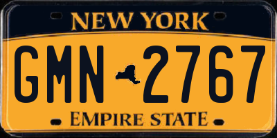 NY license plate GMN2767