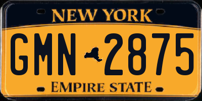 NY license plate GMN2875