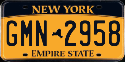 NY license plate GMN2958