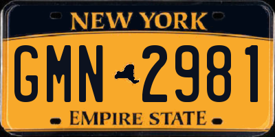 NY license plate GMN2981