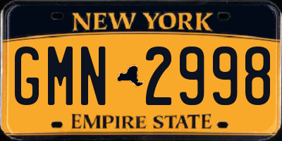 NY license plate GMN2998
