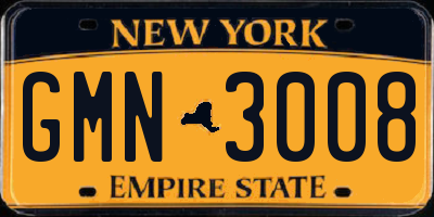 NY license plate GMN3008