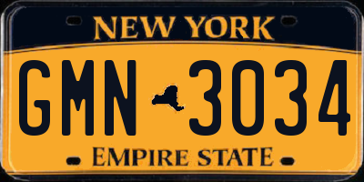 NY license plate GMN3034