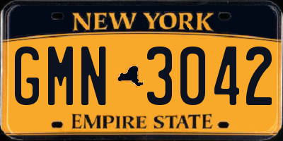 NY license plate GMN3042