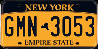NY license plate GMN3053
