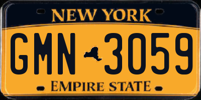 NY license plate GMN3059