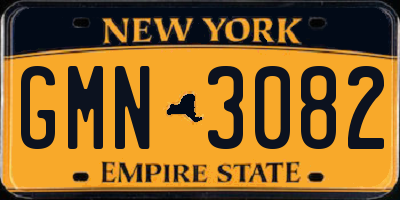 NY license plate GMN3082