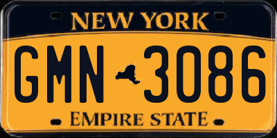 NY license plate GMN3086