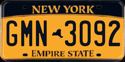 NY license plate GMN3092