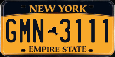 NY license plate GMN3111