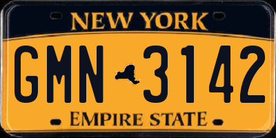 NY license plate GMN3142
