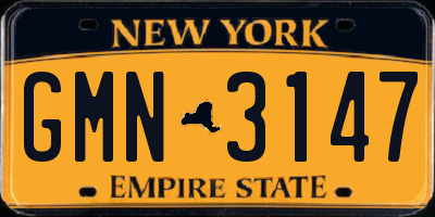 NY license plate GMN3147