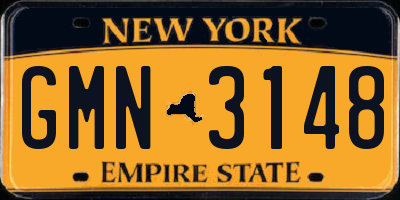 NY license plate GMN3148
