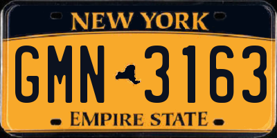 NY license plate GMN3163
