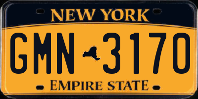 NY license plate GMN3170