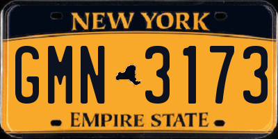 NY license plate GMN3173