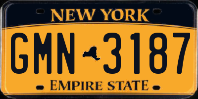 NY license plate GMN3187