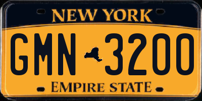 NY license plate GMN3200
