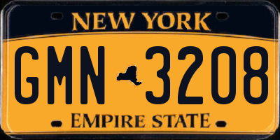 NY license plate GMN3208