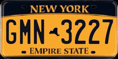 NY license plate GMN3227