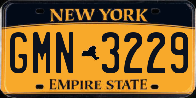 NY license plate GMN3229