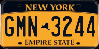 NY license plate GMN3244