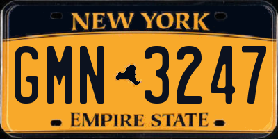 NY license plate GMN3247