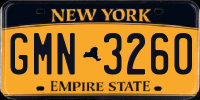 NY license plate GMN3260