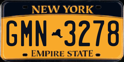 NY license plate GMN3278