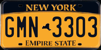 NY license plate GMN3303