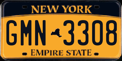 NY license plate GMN3308