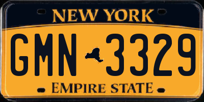 NY license plate GMN3329