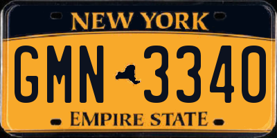 NY license plate GMN3340