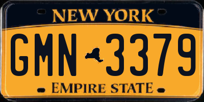 NY license plate GMN3379