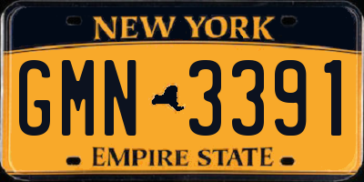 NY license plate GMN3391