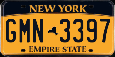 NY license plate GMN3397