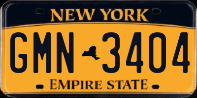 NY license plate GMN3404