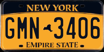 NY license plate GMN3406