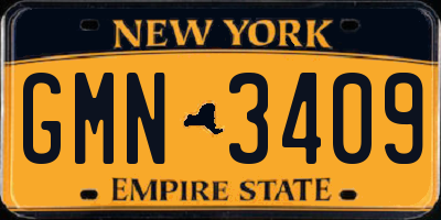 NY license plate GMN3409