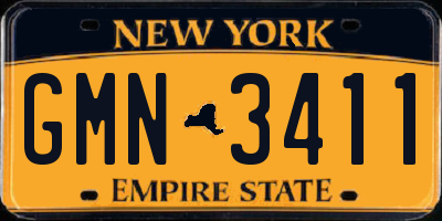 NY license plate GMN3411
